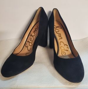 Sam Edelman Black Suede 4inches Pumps.  Size 10.